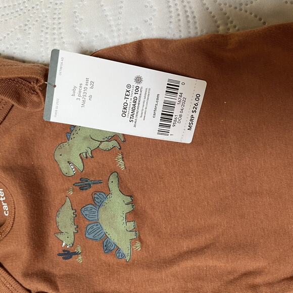 NWT Carter's Dinosaur Onesie Set Size NB - Picture 5 of 5